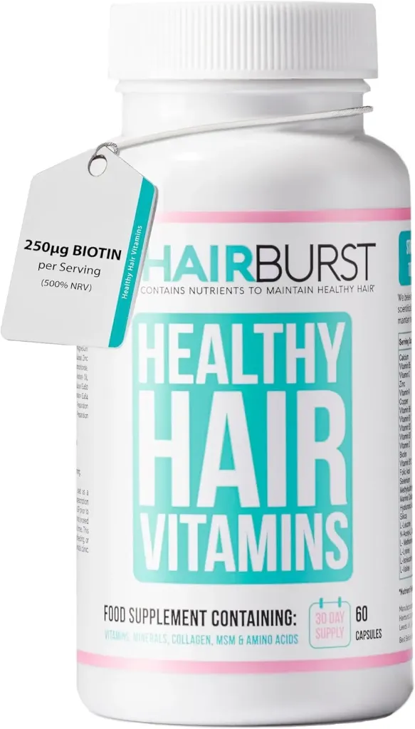 HAIR BURST ویتامین رشد مو با بیوتین، سلنیوم و روی - 23 ویتامین و مواد معدنی ممتاز - پشتیبانی از موهای سالم، جلوگیری از شکستن - 60 کپسول، زنان بزرگسال